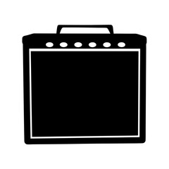 Classic tube amplifier silhouette with control knobs and convenient carrying handle