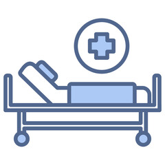 Hospital Bed Blue Icon