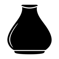 Monochrome Silhouette of a Classic Vase Design with Elegant Curves