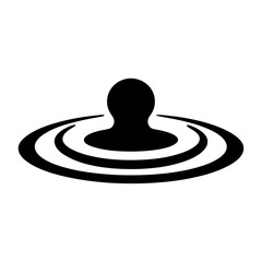 Minimalist black and white water ripples graphic design illustration concept art