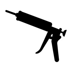 Black Silhouette of a Caulking Gun Tool for Construction and Home Improvement