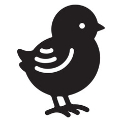 Cute Baby Chick Silhouette Vector