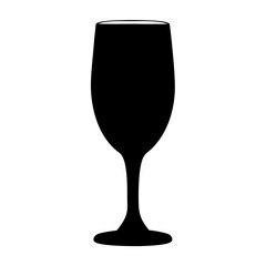Black wine glass silhouette with an elegant and minimalist design aesthetic