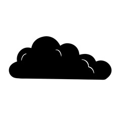 Black simple cloud illustration against a white background, sky concept