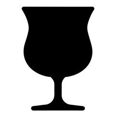 Silhouette of a tulip style glass with a stem and foot design © PixelArtBox