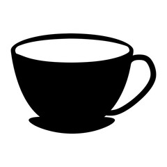 Simple silhouette of a cup of tea or coffee with handle