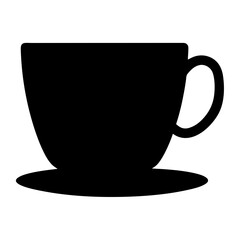 A silhouette of a classic teacup and saucer, a comforting image