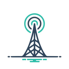 radio tower isolated on white modern