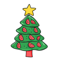 Cherry Fruit Christmas Tree 3D Illustration