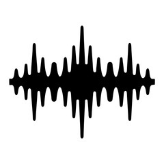 Black and white sound wave illustration symbolizing sound, frequency, and recording