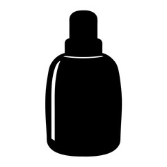 Silhouette of a bottle with a dropper applicator for serums or oils