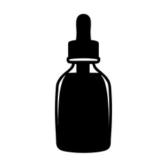 Silhouette of a bottle with a dropper for medical or cosmetic purposes