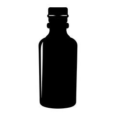 Silhouette of a pharmaceutical bottle with a cap on a white background