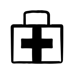 Hand Drawn First Aid Kit Depicting Health and Safety Procedures