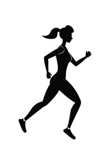 Athletic Woman in Ready Stance Silhouette