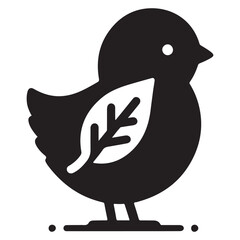 Cute Baby Chick Silhouette Vector