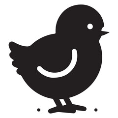 Cute Baby Chick Silhouette Vector