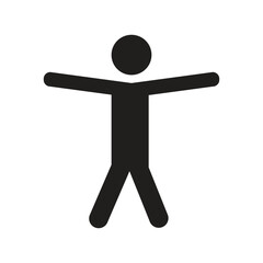 man with arms raised, accessibility sign icon