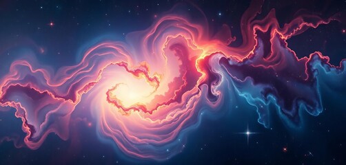Abstract cosmic nebula, swirling galaxies and stars,  cosmic,  stellar