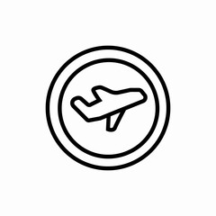 Airplane flight travel icon vector sign