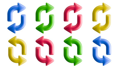 Four pairs in vibrant colors each pair illustrating left or right turn.
