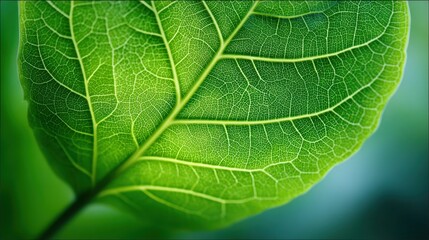 Obraz premium Close View of Leaf Surface and Vein Network