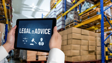 Smart legal advice website for people searching for brisk law knowledge in digital device screen...