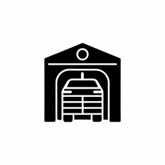 creative details Outline silhouette garage parking icon sign vector