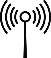 Wireless Signal Icon: This minimalist and modern illustration of a wireless signal icon conveys the essence of seamless connectivity, communication and the transmission of data. 