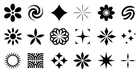 Minimalist collection of decorative shapes and geometric design elements