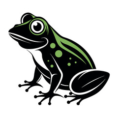 cartoon frog isolated vector silhouette icon on white background