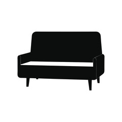 black sofa isolated on white