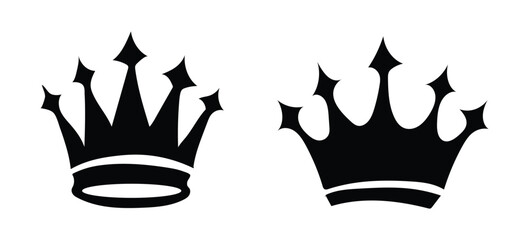 Set Hand drawn crown silhouette