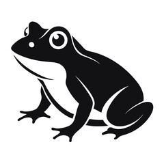 cartoon frog isolated vector silhouette icon on white background