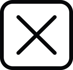 Abstract Close Icon: An abstract close icon, the 'X' mark in a square, conveying a simple message of completion and termination.