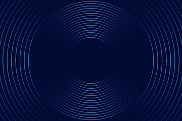 Obraz premium Abstract blue glowing geometric lines on dark blue background. Modern shiny blue circle lines pattern. Futuristic technology concept. Vector circle line