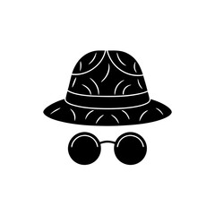 creative details Outline 
hat and glasses icon sign vector
