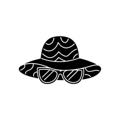 creative details Outline 
hat and glasses icon sign vector