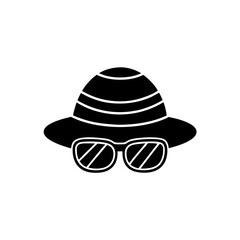 creative details Outline 
hat and glasses icon sign vector