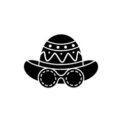 creative details Outline 
hat and glasses icon sign vector