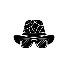 creative details Outline 
hat and glasses icon sign vector