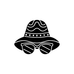 creative details Outline 
hat and glasses icon sign vector