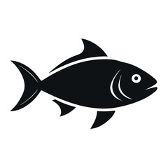 vector illustration of a fish isolated silhouette icon on white background