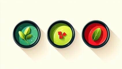 Soup Bowls with Leaf and Cubes