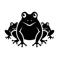 frogs isolated vector icon silhouette icon on white background