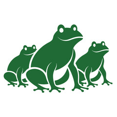 frogs isolated vector icon silhouette icon on white background