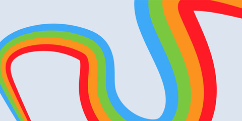 Abstract colorful 70s background vector. Vintage retro wallpaper with rainbow stripes and wavy lines. A 1970 color illustration suitable for posters, banners, decorative items and wall art.
