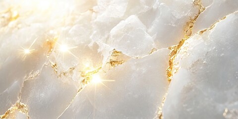 Luxurious white marble with gold veins