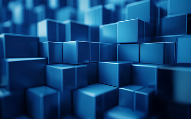 Obraz premium Blue Cubes Abstract 3D Background