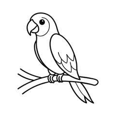 parrot on a branch cute parrot on branch coloring page